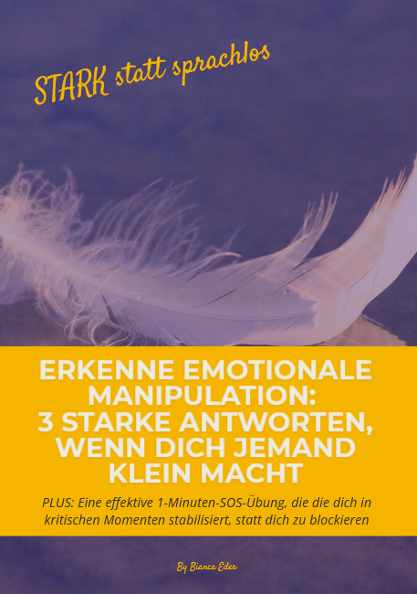 Coverbild des PDFs ‚Stark statt sprachlos‘ – PDF-Ratgeber zur Entlarvung subtiler Abwertung, Selbstwertstärkung und emotionaler Selbstregulation